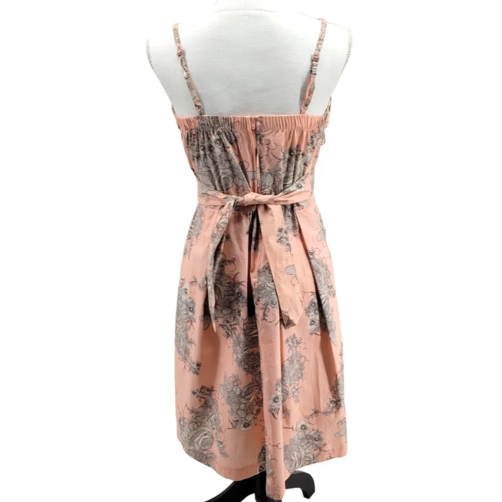 Maurice’s light peach‎ dress with black and white floral pattern Size 9/10